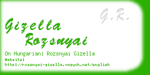 gizella rozsnyai business card